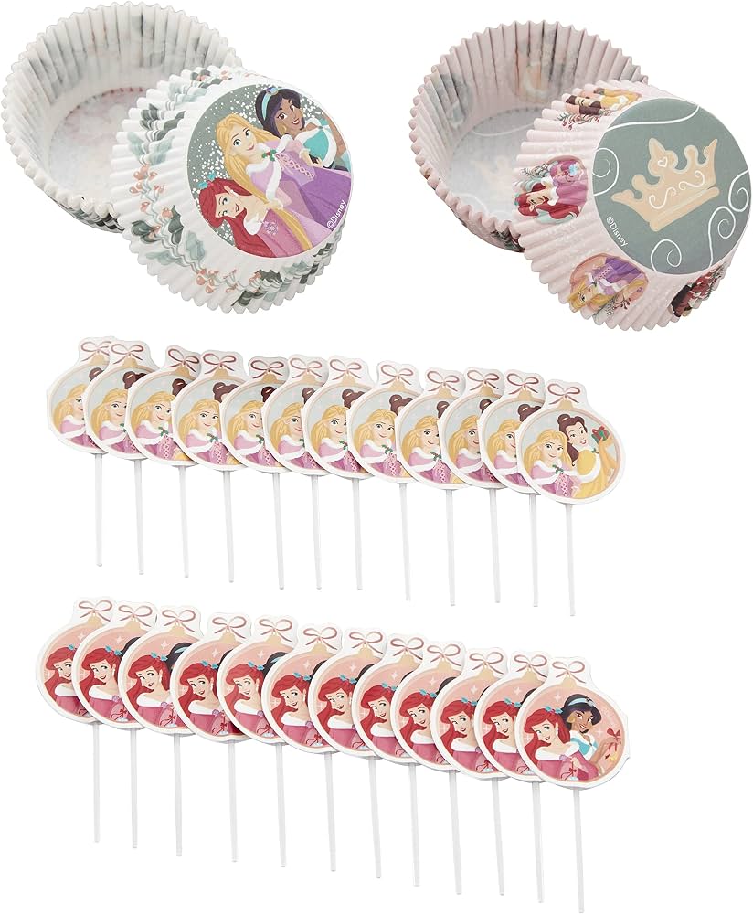 Disney Princess Christmas Cupcake Decorating Kit – 48 Liners and 24 Toppers