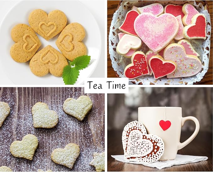 6-Piece Heart Cookie Cutter Set – Stainless Steel Fondant & Biscuit Cutters (0.95"–4.25")