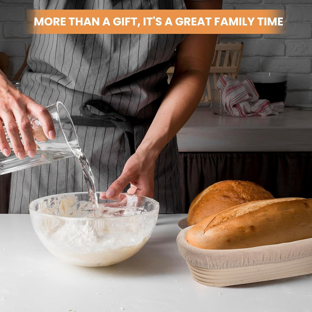Bread Proofing Basket 12 inch Oval Shaped Dough Proofing Bowl w/Liners Perfect for Professional & Home Sourdough Bread Baking