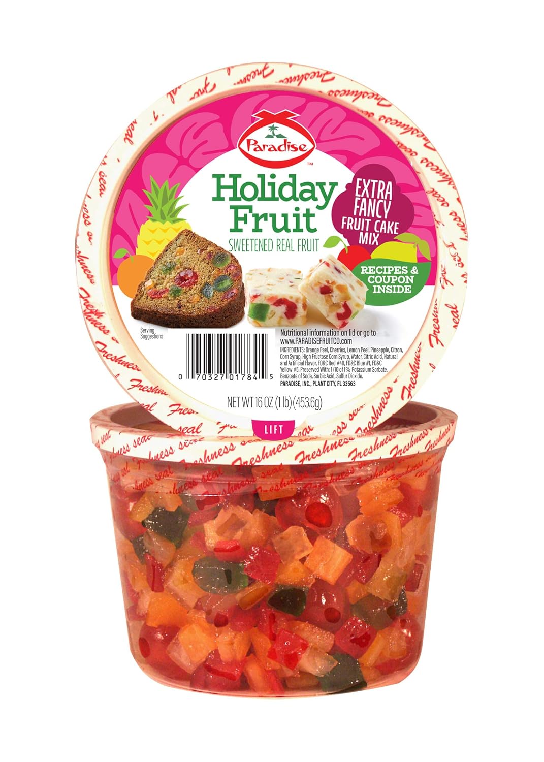 Paradise Extra Fancy Fruit Cake Mix – Candied Fruit – 16 oz.