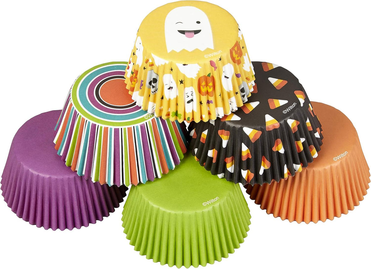 Wilton Halloween Standard assorted Cupcake Liners Emoji Ghost, 150 -Count