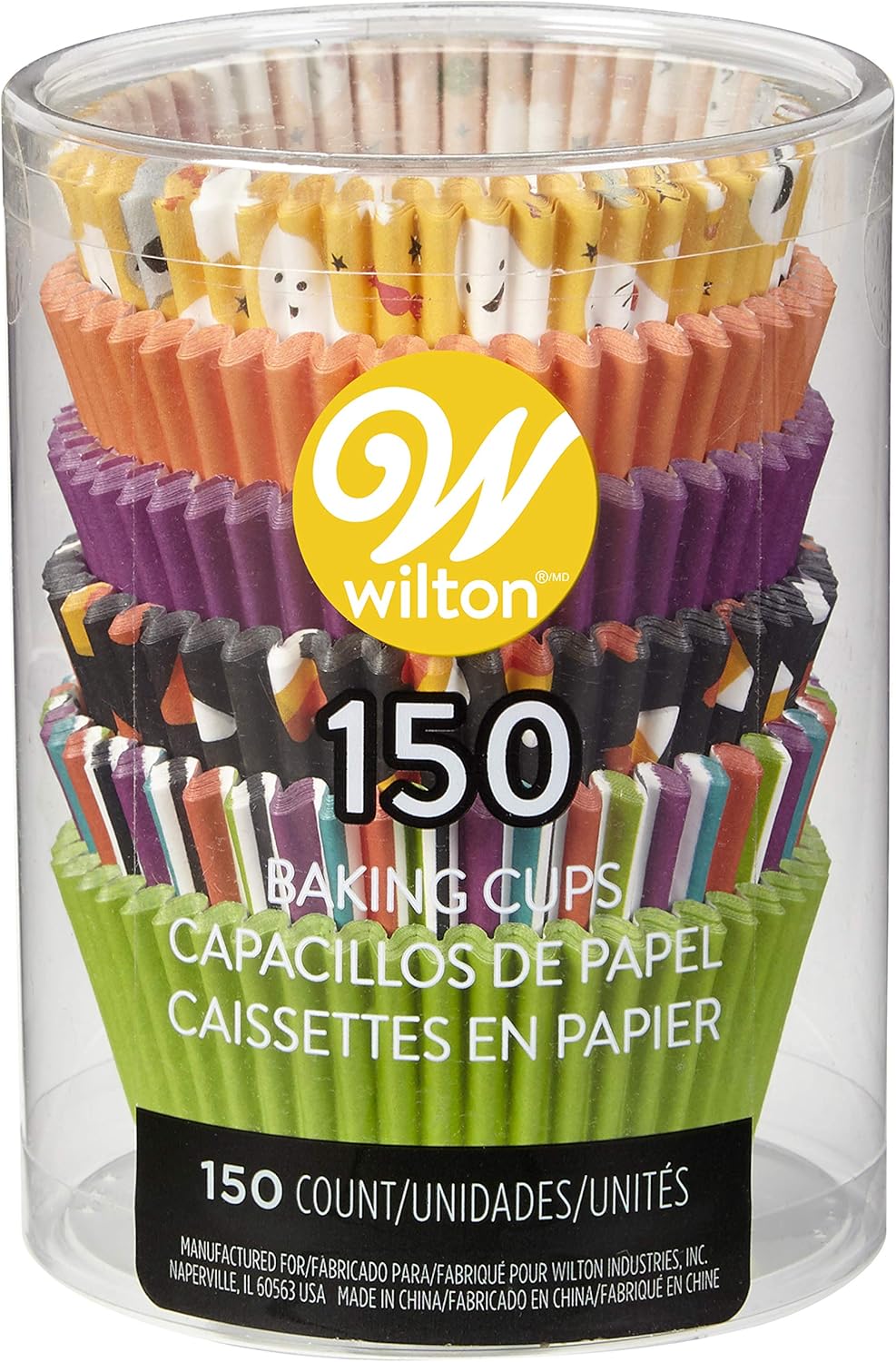 Wilton Halloween Standard assorted Cupcake Liners Emoji Ghost, 150 -Count