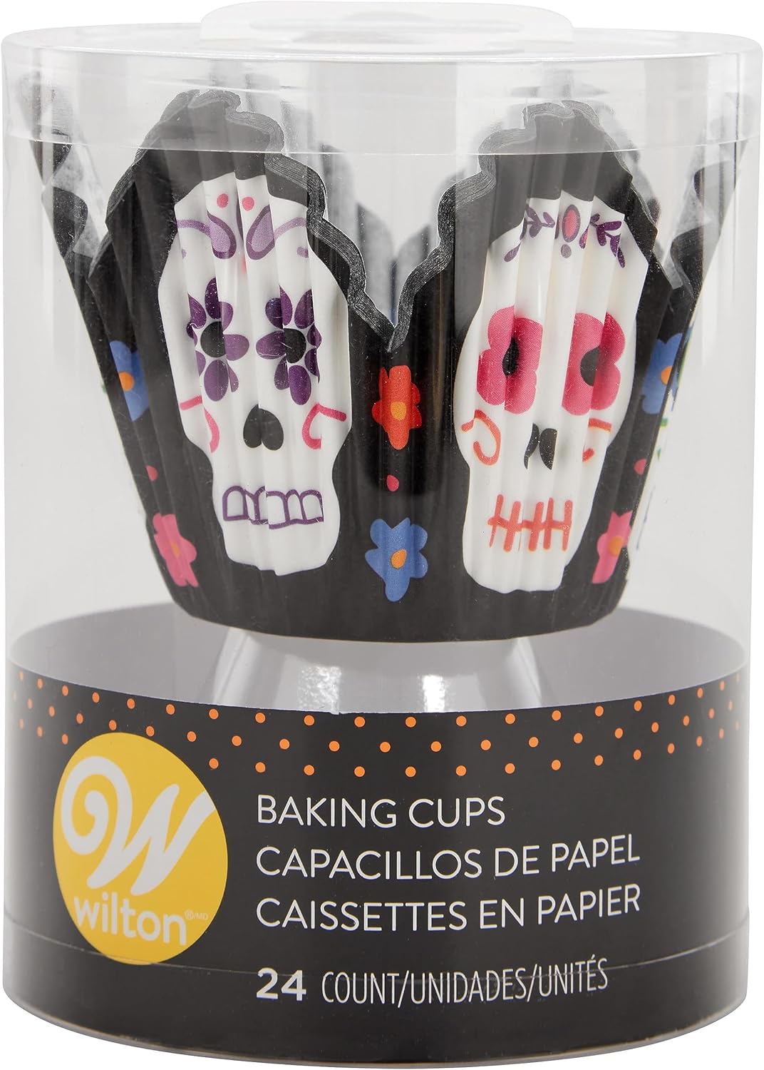 Wilton Halloween Day of the Dead Skull petal baking cups, 24 Coun