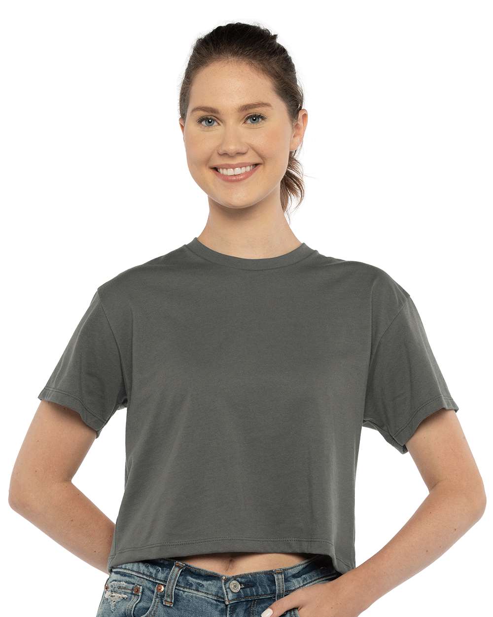 Next Level® Women's Short Sleeve Crewneck Ideal Crop Top - 1580