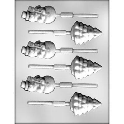 Snowman and Christmas Trees Sucker Mold