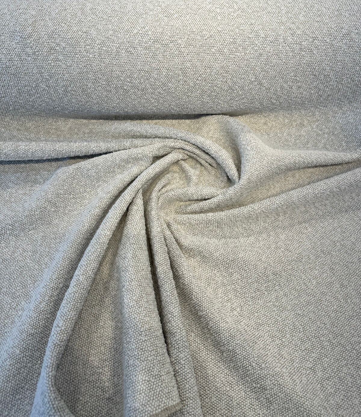 Kravet Boucle Wool Viscose Polyester Blend Fabric - White Gray Boucle, 55.12" Width (1 Yard)