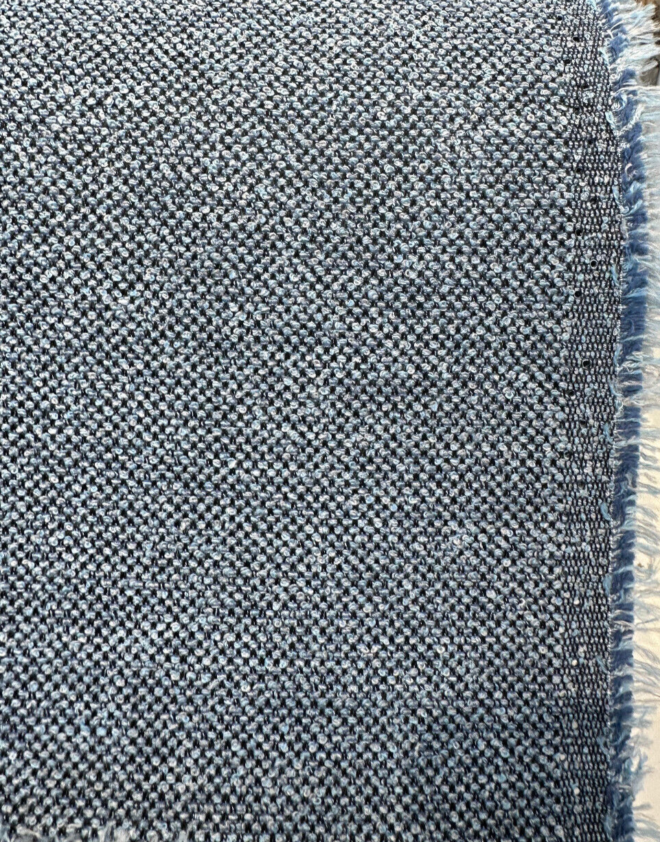 Sunbrella Outdoor Nurture Acrylic Fabric - Sapphire Blue Boucle Upholstery, 54" Width (1 Yard)