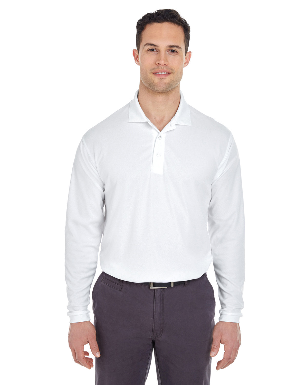 Adult Cool & Dry Long-Sleeve Mesh Piqué Polo