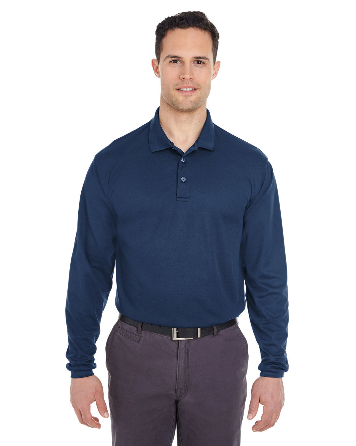 Adult Cool & Dry Long-Sleeve Mesh Piqué Polo