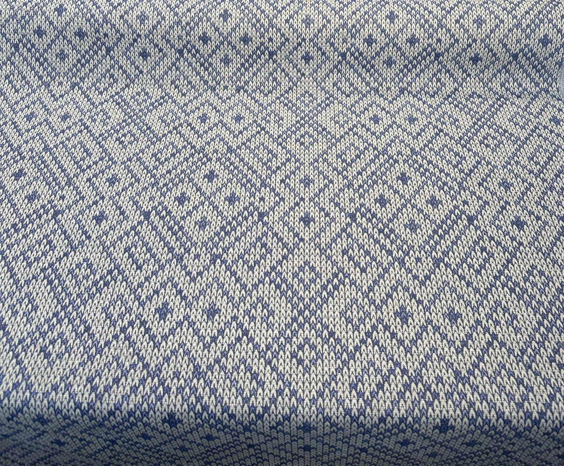 Sunbrella Sweater Weather Acrylic Polyester Fabric - Blue Willow, Textured Geometric, 54" Width (1 Yard)