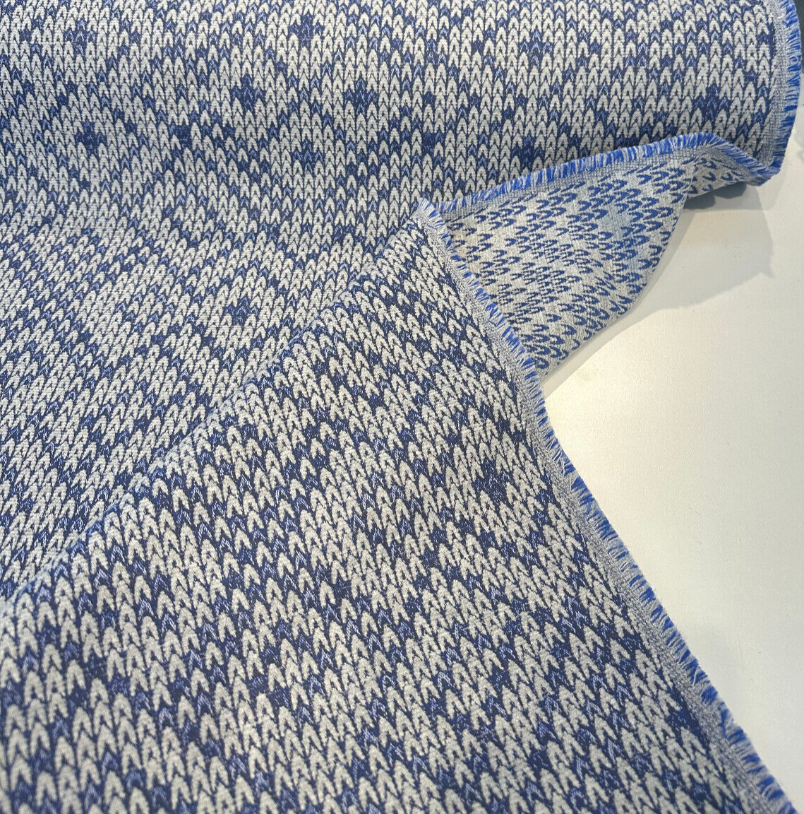 Sunbrella Sweater Weather Acrylic Polyester Fabric - Blue Willow, Textured Geometric, 54" Width (1 Yard)