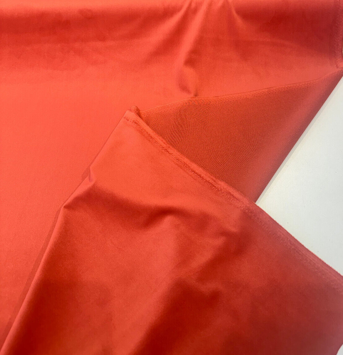 Rudy Velvet Polyester Fabric - Terracotta Orange, Upholstery, 56" Width (1 Yard)