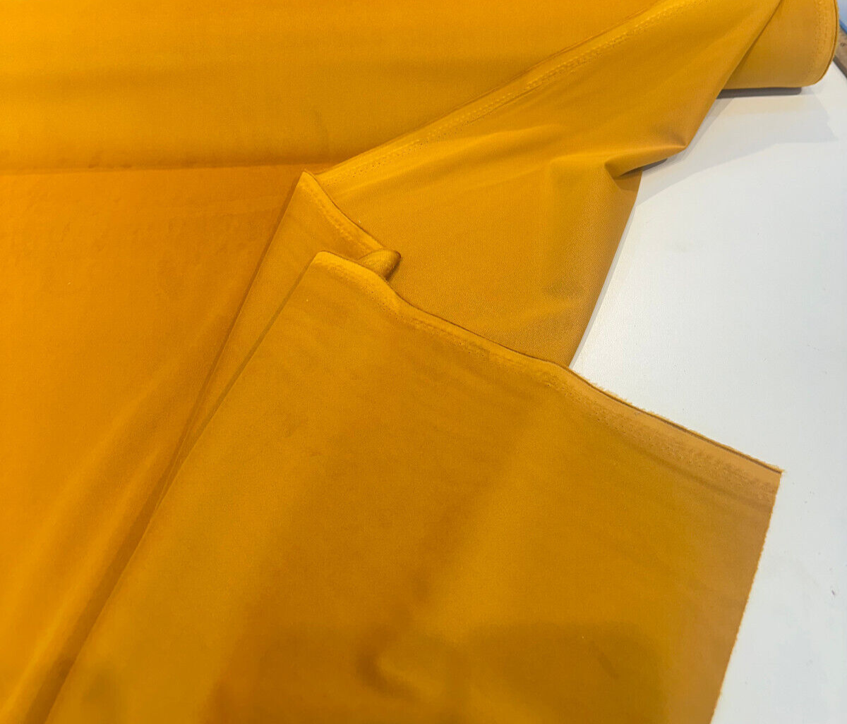 Rudy Velvet Polyester Fabric - Golden Mustard, Upholstery, 56" Width (1 Yard)
