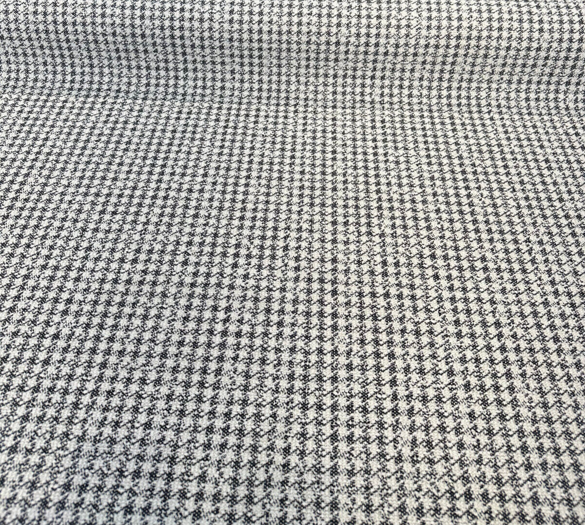 Houndstooth Coco Chenille Upholstery Fabric - Black Ivory Houndstooth, 54" Width (By The Yard)