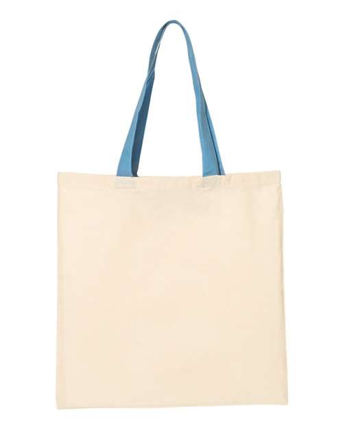 Economical Cotton Tote Bag with Contrast-Color Handles