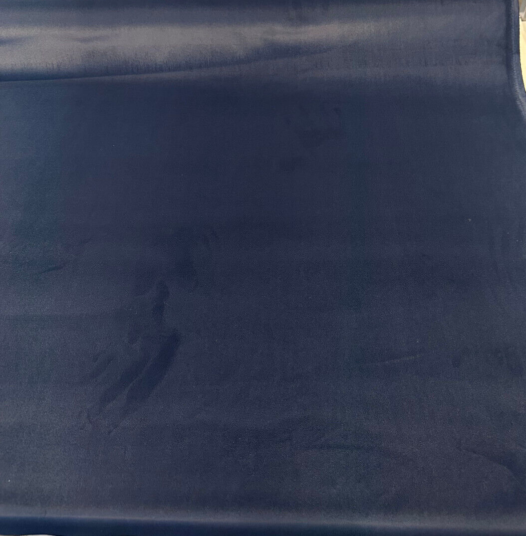 Rudy Velvet Polyester Fabric - Navy Blue, Upholstery, 56" Width (1 Yard)