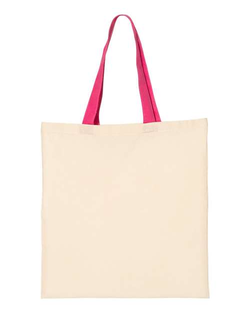 Economical Cotton Tote Bag with Contrast-Color Handles