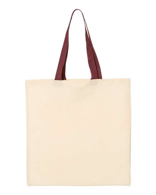 Economical Cotton Tote Bag with Contrast-Color Handles