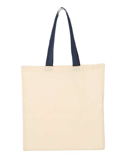 Economical Cotton Tote Bag with Contrast-Color Handles