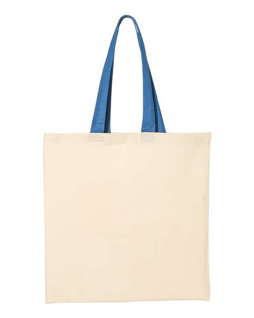 Economical Cotton Tote Bag with Contrast-Color Handles