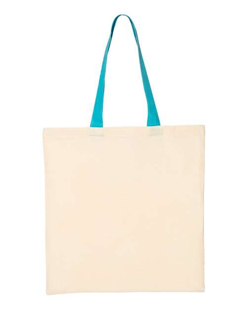 Economical Cotton Tote Bag with Contrast-Color Handles