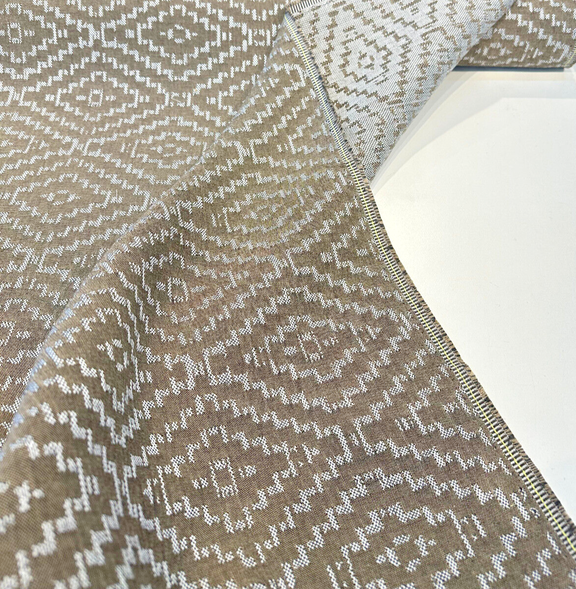 Sunbrella Capra II Acrylic Fabric - Brown Geometric Pattern, 54" Width (1 Yard)
