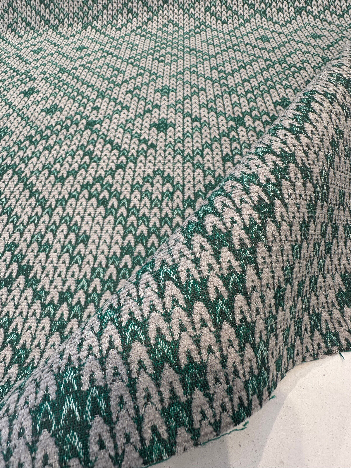 Sunbrella Sweater Weather Sunbrella Acrylic Fabric - Pine Green, Textured Geometric, 54" Width (1 Yard)
