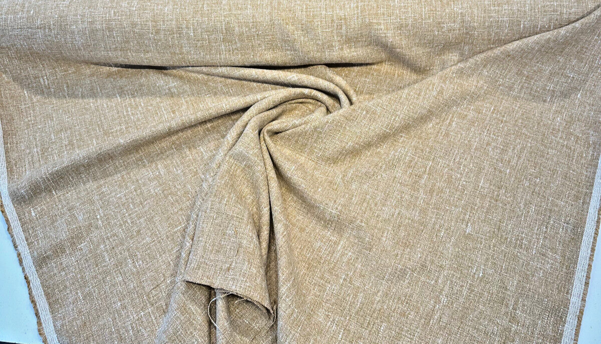 Libeco Belgian Linen Melange Marigold Linen Fabric - Marigold, 54" Width, No Repeat, Railroaded (1 Yard)