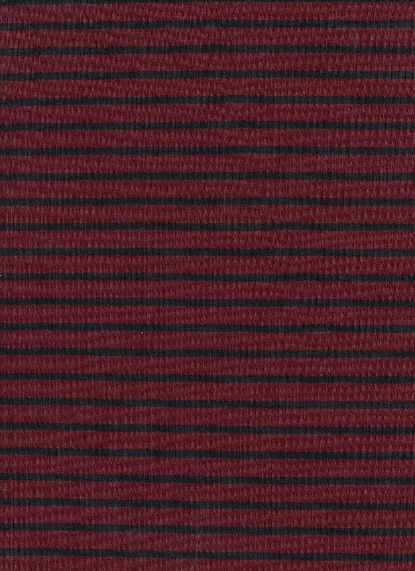 1 Yard 4x2 Rib Stripe Knit Fabric, 52/53'' Wide Polyester Rayon Spandex Blend