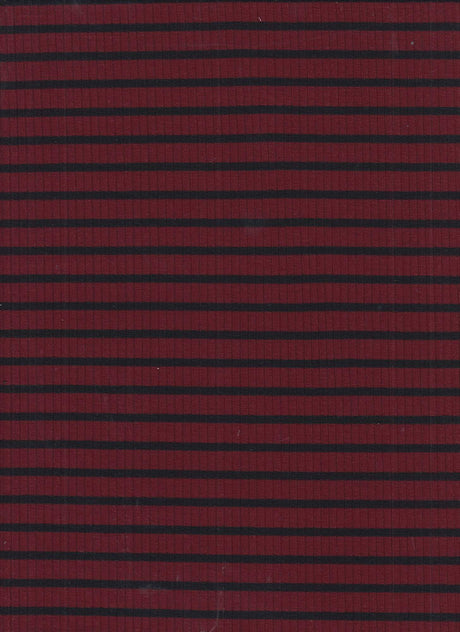 1 Yard 4x2 Rib Stripe Knit Fabric, 52/53'' Wide Polyester Rayon Spandex Blend