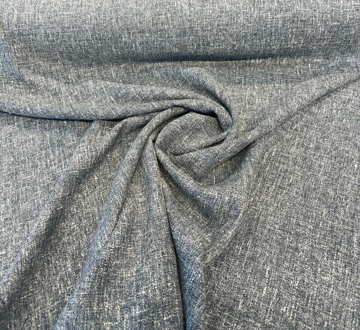 Libeco Belgian Linen Melange Teal Linen Fabric - Teal, Drapery Upholstery, 54" Width (1 Yard)