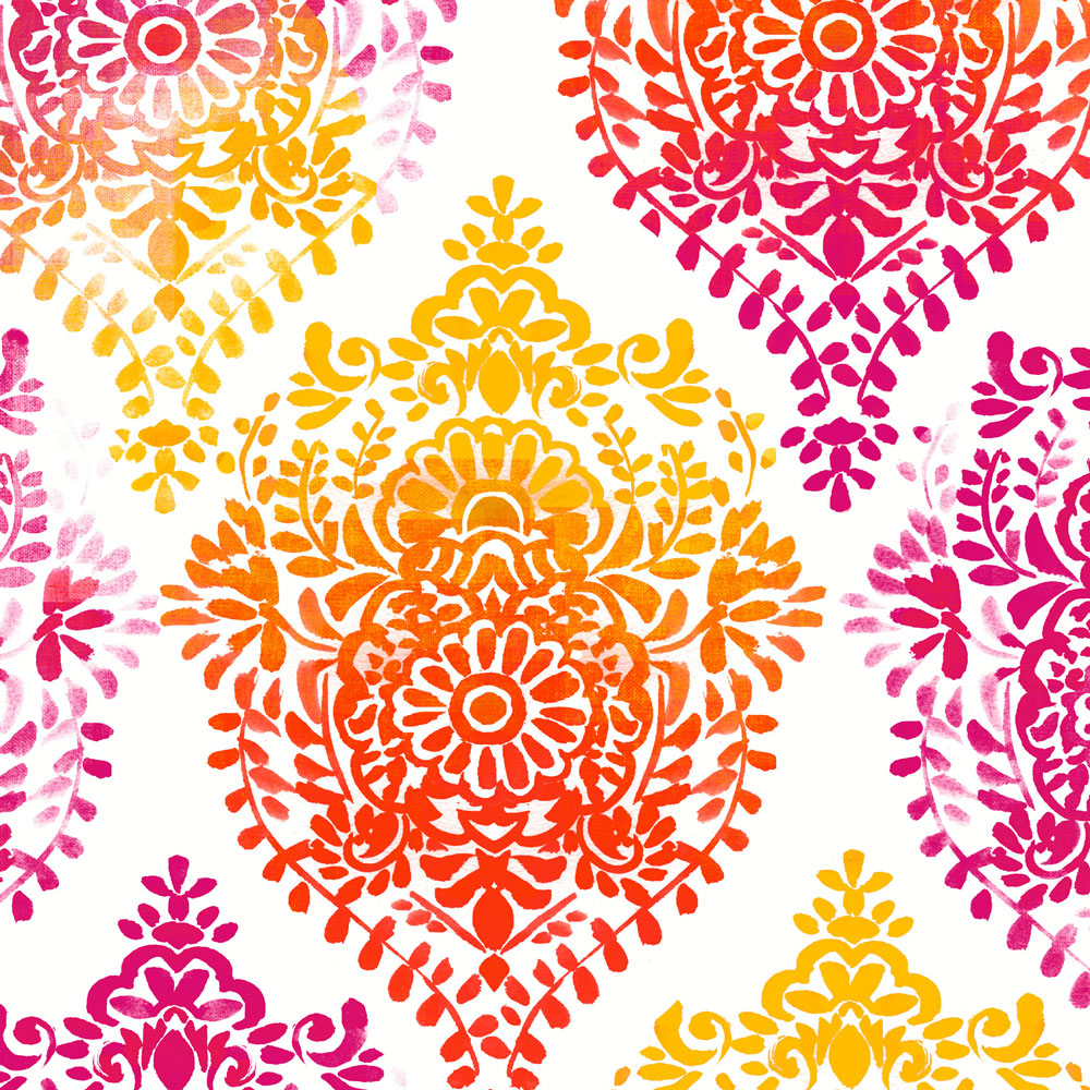 Warm Damask Fabric - Damask Pattern, 18" X 18" Repeat (1 Yard)