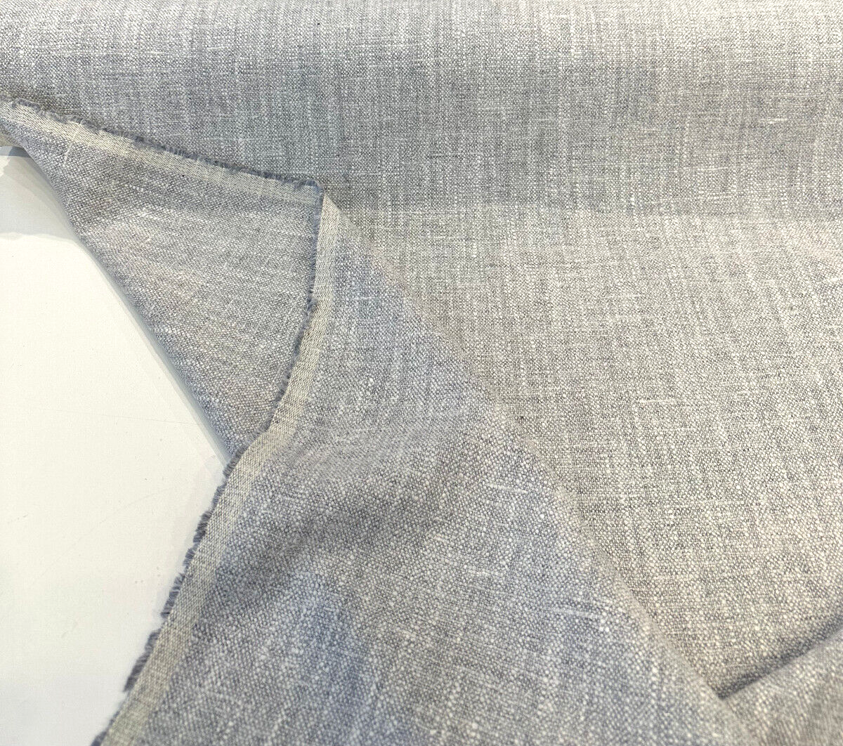 Libeco Belgian Linen Melange Gris Light Blue Upholstery Fabric - Gris Light Blue, 54" Width (1 Yard)