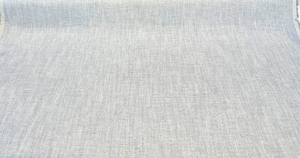 Libeco Belgian Linen Melange Gris Light Blue Upholstery Fabric - Gris Light Blue, 54" Width (1 Yard)
