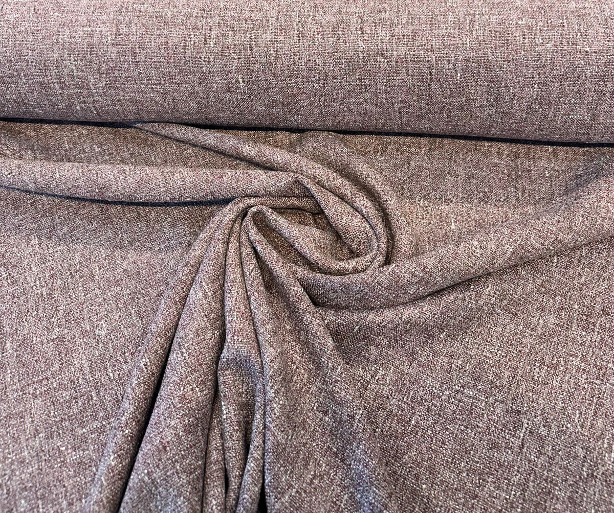 Libeco Belgian Linen Melange Mulberry Linen Fabric - Mulberry Purple, 54" Width, No Repeat, Railroaded (1 Yard)