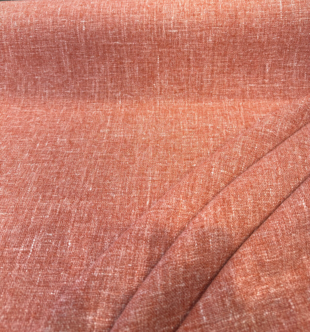 Libeco Belgian Linen Melange Orange Pumpkin Upholstery Fabric - Orange Pumpkin, 54" Width (1 Yard)