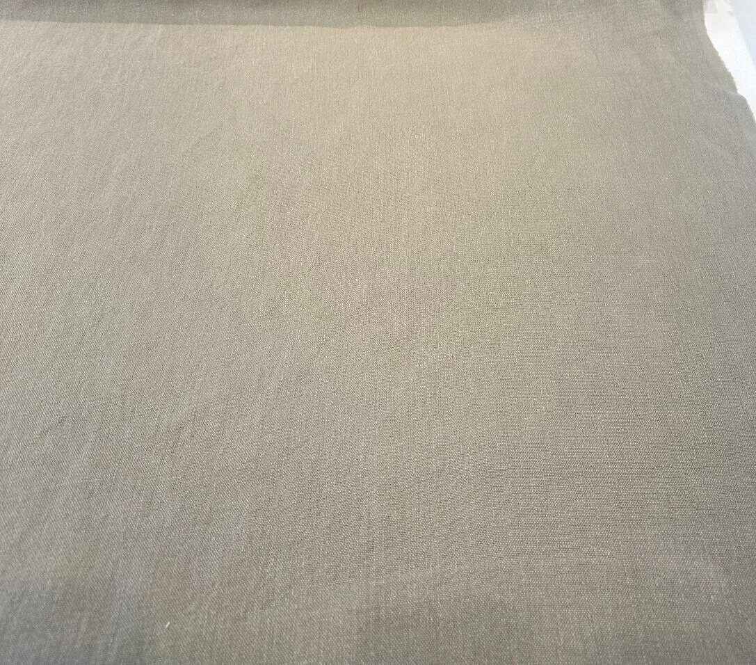 Libeco Stonewash Hemp Taupe Belgian Hemp Fabric - Taupe, Drapery Upholstery, 54" Width (1 Yard)