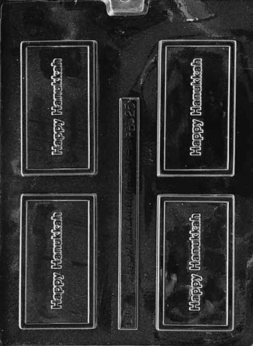 Happy Hanukkah Card Chocolate Mold - LPBC025