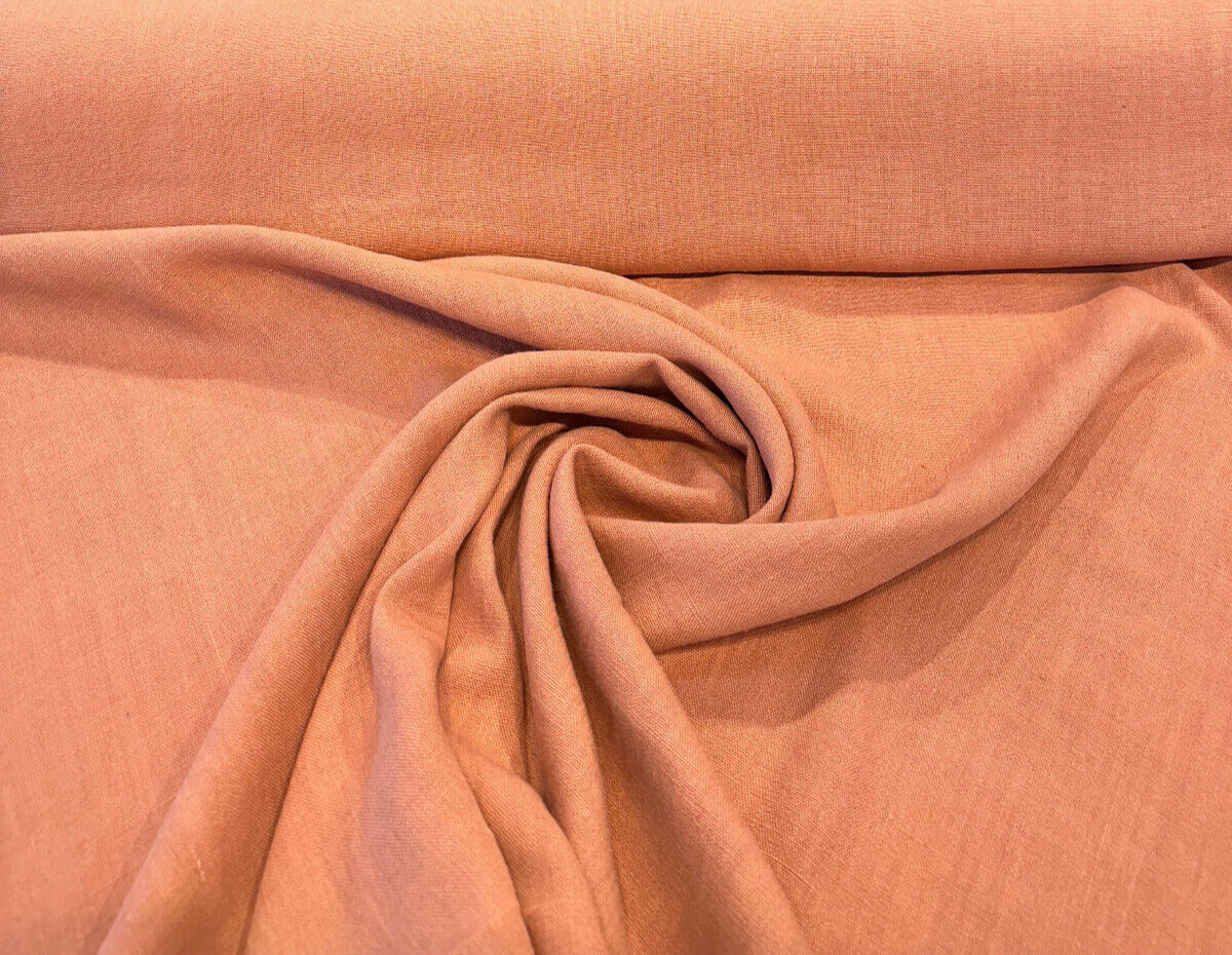 Don Giovanni Linen Fabric - Sunset Peach, 54" Width (1 Yard)