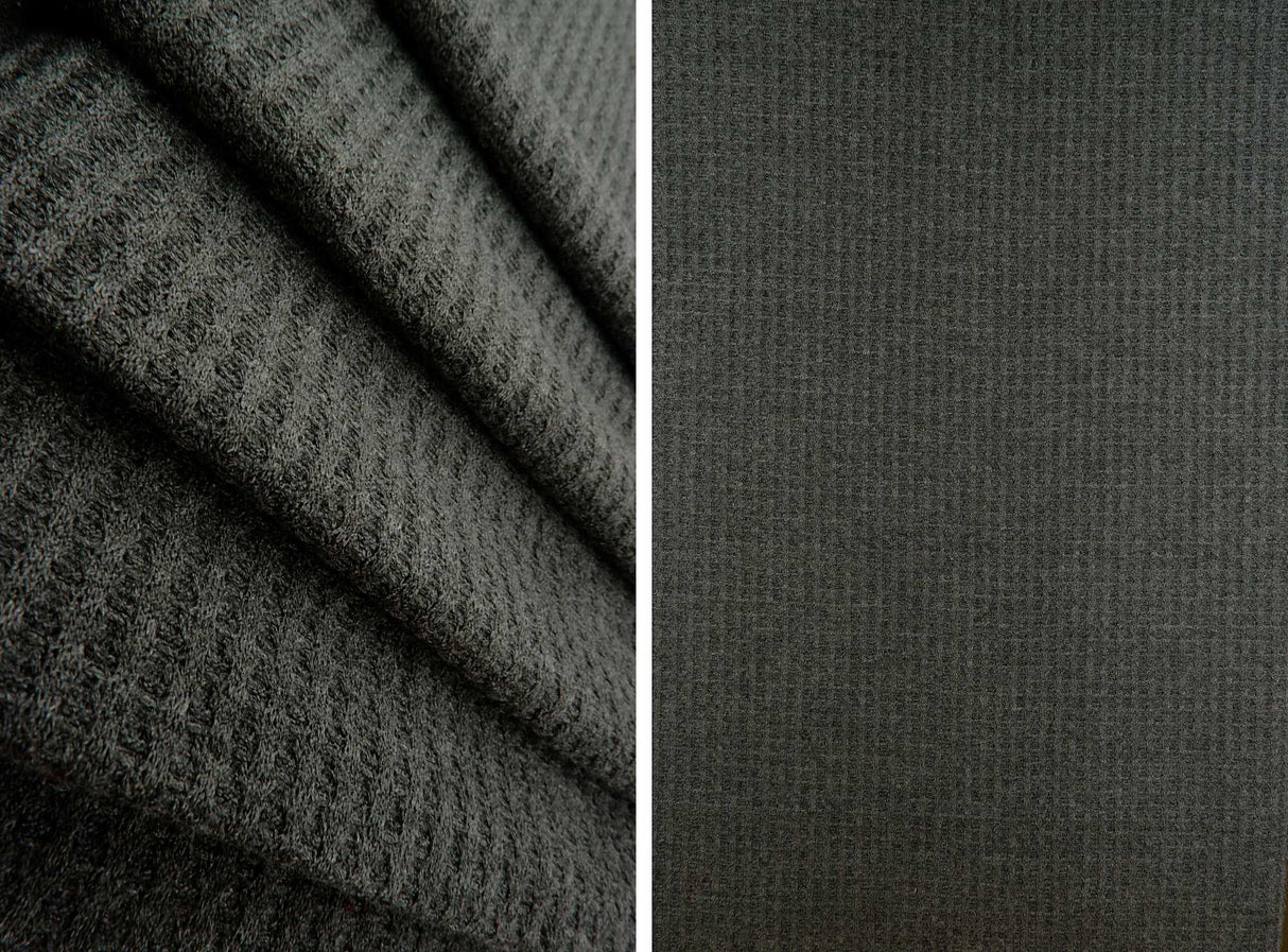 Waffle Stretch Knit Fabric Solid