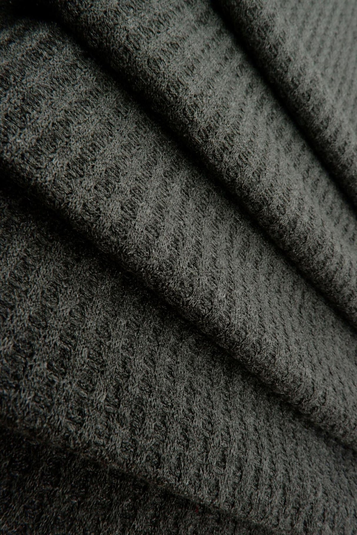 Waffle Stretch Knit Fabric Solid