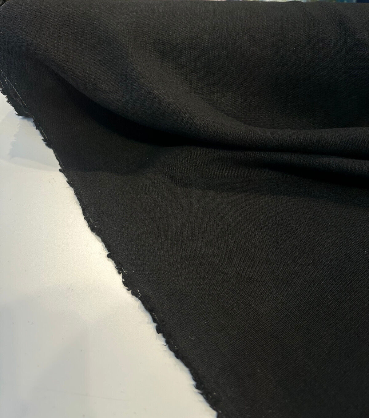 P Kaufmann Don Giovanni Linen Fabric - Black Graphite, 54" Width (By The Yard)