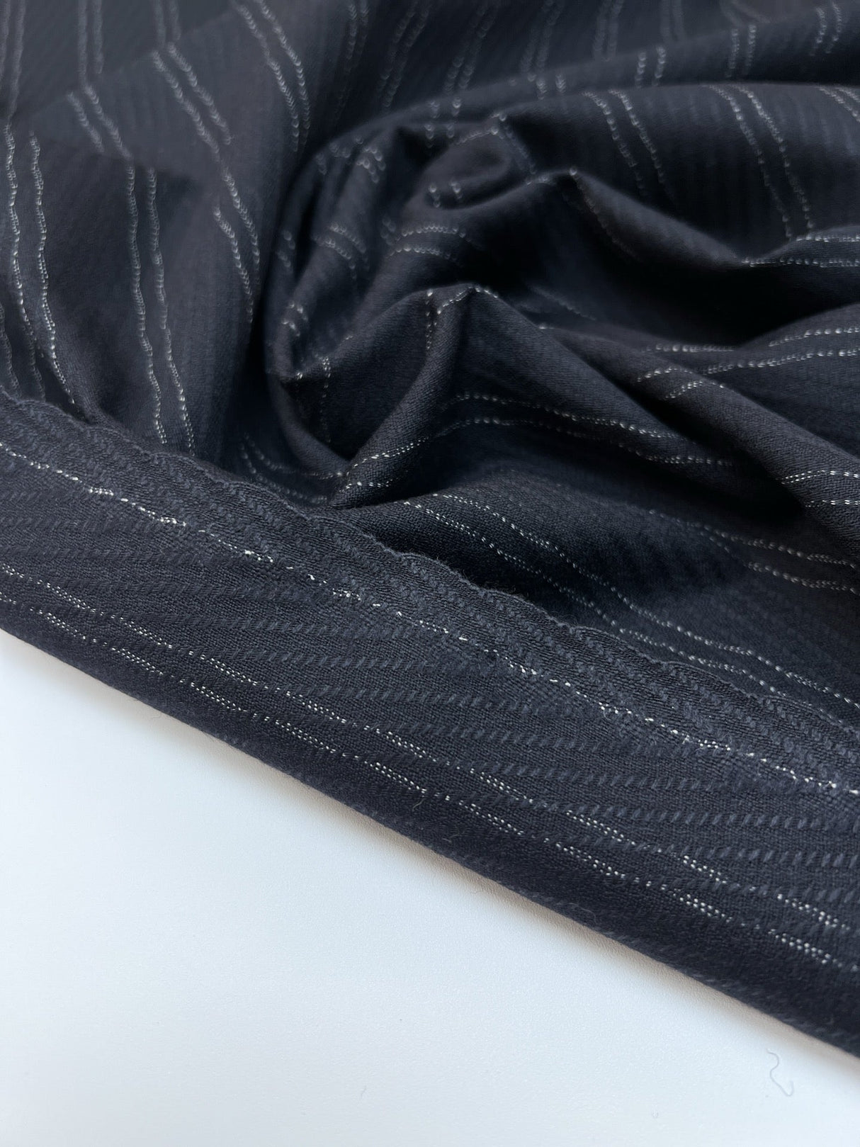 Wool Jacquard Striped Fabric