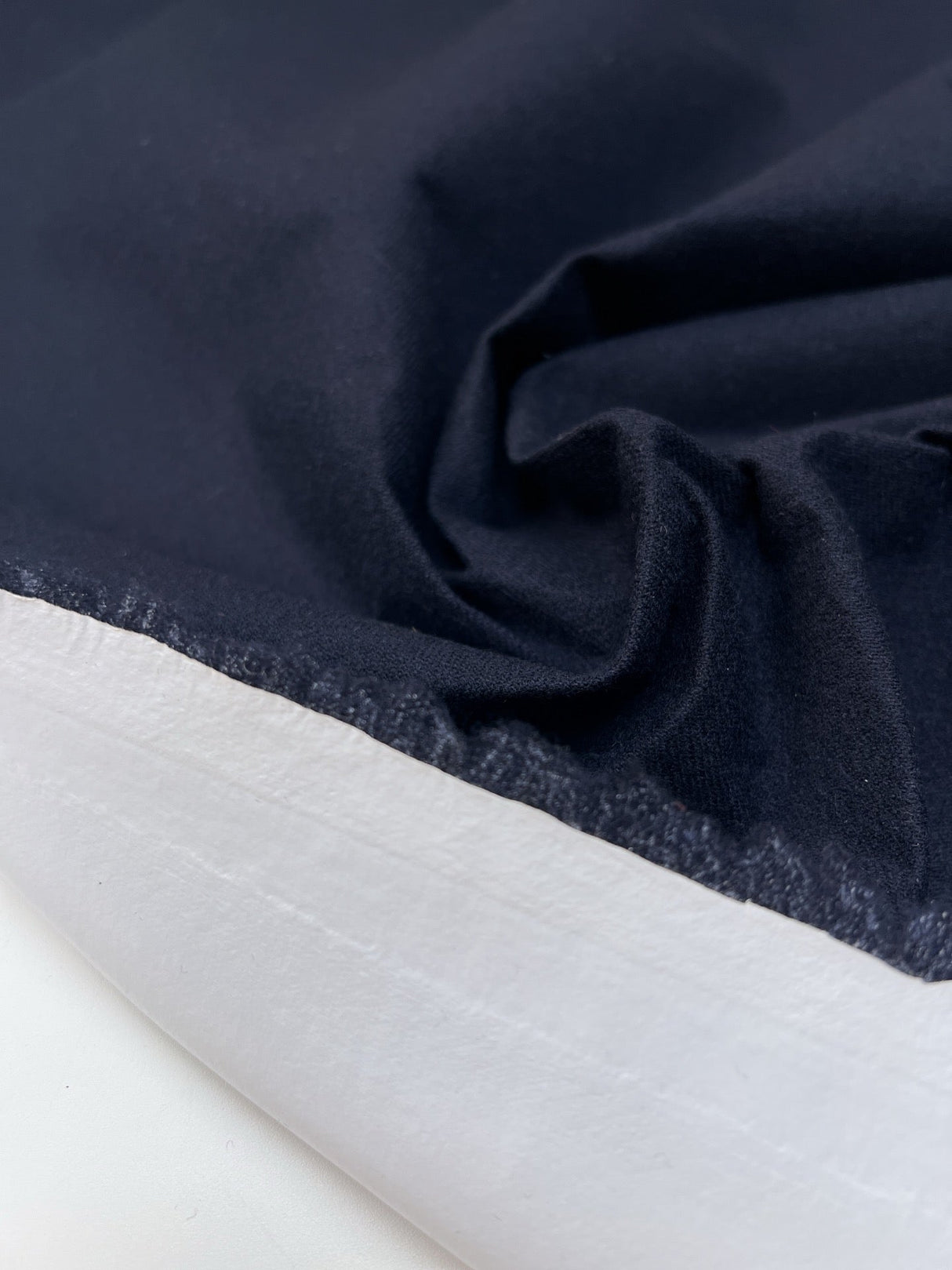 Italian Wool Twill White Blue Fabric