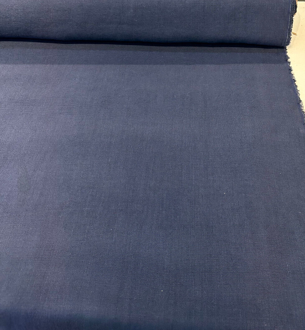 Don Giovanni Linen Fabric - Midnight Blue, Upholstery Drapery, 54" Width (1 Yard)