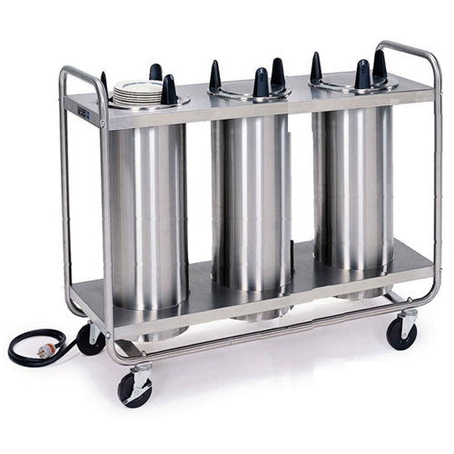 Lakeside 8306 Mobile Heated Open Frame Dish Dispenser 3-Stack, Plate Size: 5-7/8" to 6-1/2"