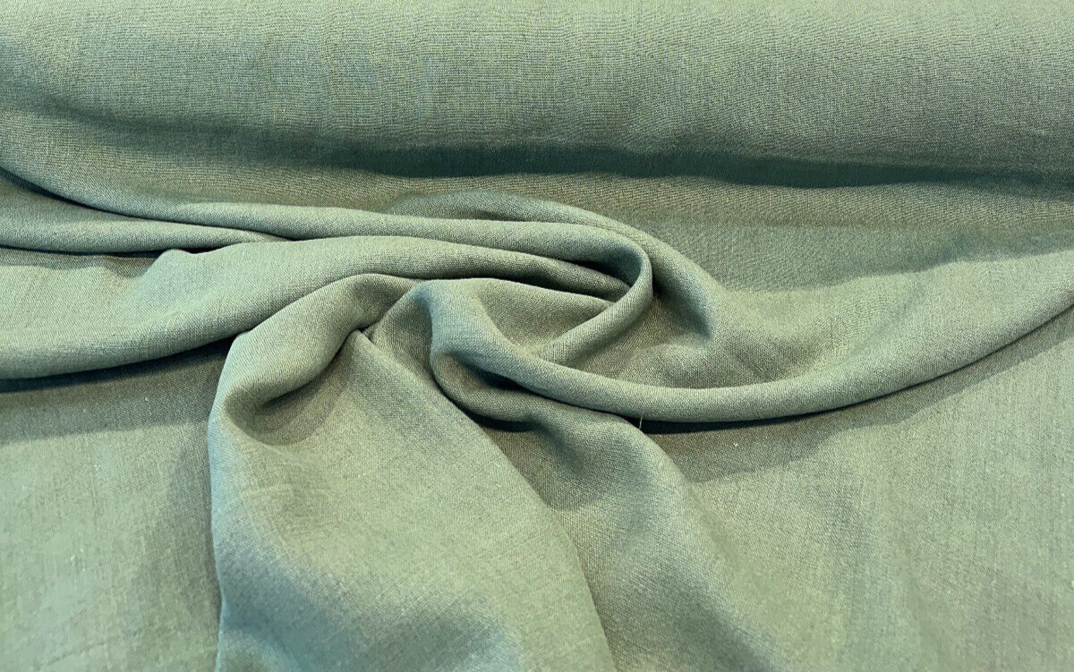 Don Giovanni Linen Fabric - Pesto Green, 54" Width (1 Yard)
