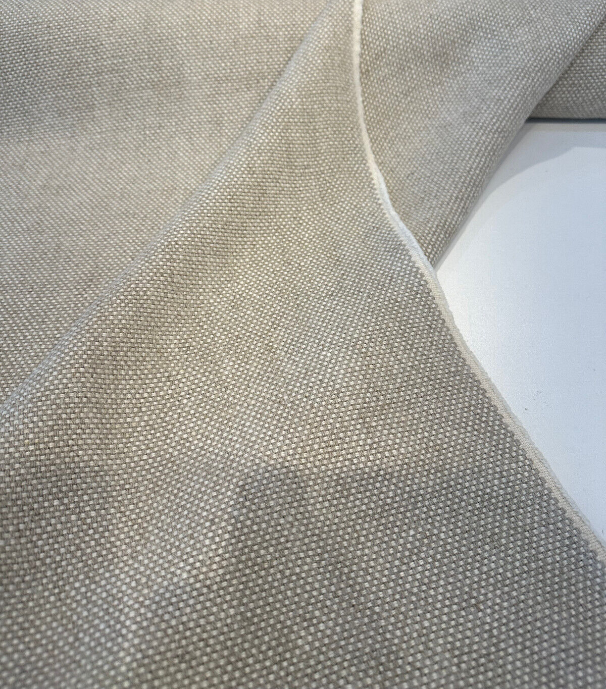 Natural Oatmeal Washed Irish Heavy Linen Upholstery Fabric - 53" Width, 30 Oz, 90,000 Martindale Cycles (1 Yard)