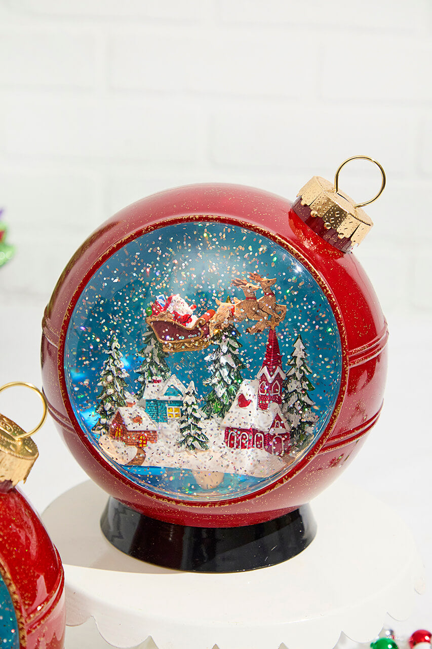 8" Lighted Musical Spinning Water Globe