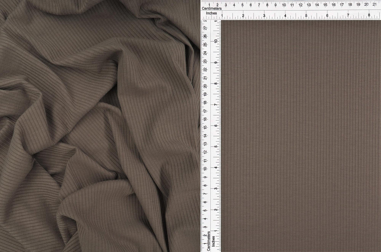 Rib Solid Stretch Knit Fabric